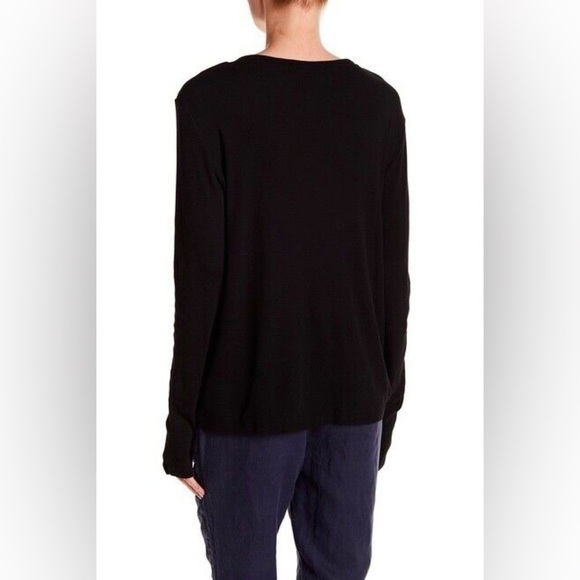 Michael Stars Waffle Knit Thermal Lace Up Top Taupe One Size OS - Picture 5 of 6